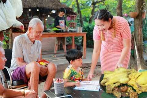 Family peaceful moment and cook, Mommy Sros cook 3 chickens for delicious recipe for family members