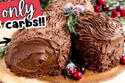 FASTEST WAY to easily bake a Keto Yule Log Cake - PHENOMENAL!!