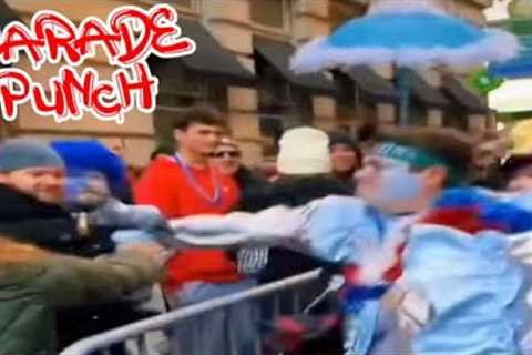 Liberal Punched in Face Trying to Steal Trump Flag at New Years Parade