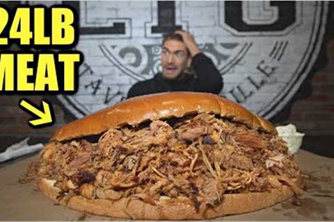 WORLDS BIGGEST PULLED PORK SANDWICH CHALLENGE (24LB PORK) | CRAZIEST FOOD CHALLENGE I HAVE EVER SEEN