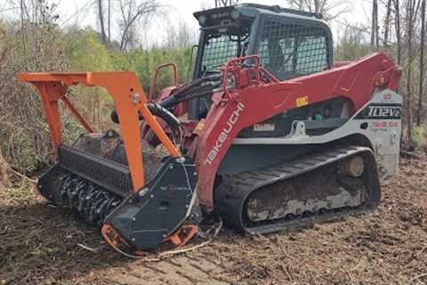 Mulching A Lot To Find The Stumps To Remove