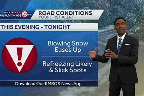 Blowing snow eases as freezing temps settle in for Kansas City