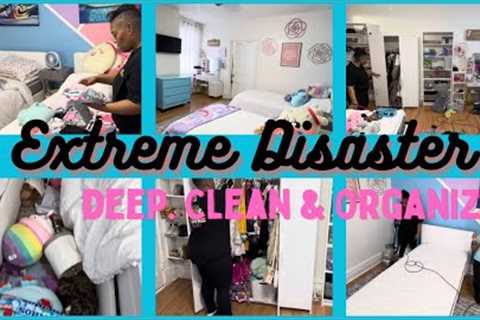 EXTREME DISASTER TWINS BEDROOM DEEP CLEAN & ORGANIZE / CLEAN WITH ME / CLEANING MOTIVATION /..