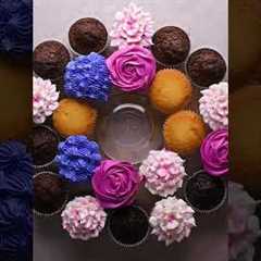 Beautiful flower cupcake bouquet