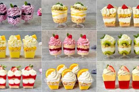 9 Quick and Easy NO BAKE Fruit Dessert Cups Recipes. Easy and Yummy dessert ideas.