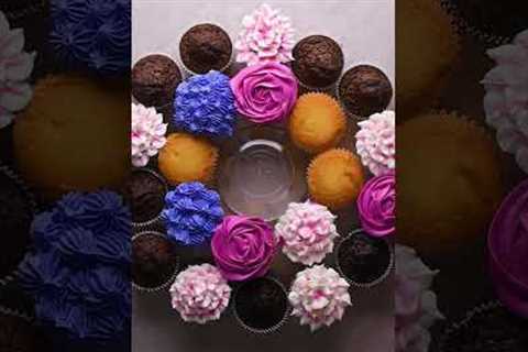 Beautiful flower cupcake bouquet