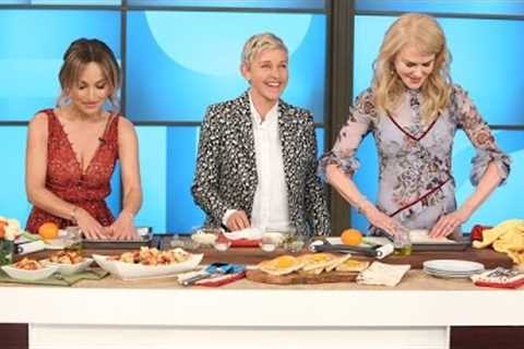 Ellen and Nicole Kidman Try to Learn Cooking Skills from Giada De Laurentiis