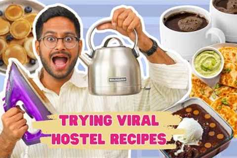 TESTING VIRAL HOSTEL RECIPES 😱 CRAZY WAYS TO MAKE FOOD IN A KETTLE AND USING IRON 🥴