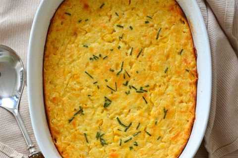 Chive and Cheddar Corn Pudding