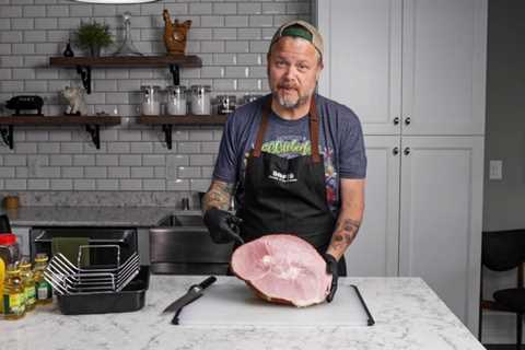 Double Smoked Maple Bourbon Glazed Ham on the Big Green Egg